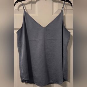 Express Satin Cami Blue V-Neck Spaghetti Strap Tank Top Size M- Like New
